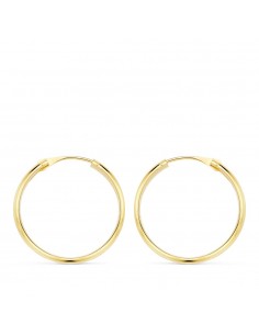 18K AROS ORO AMARILLO MEDIA CAÑA LIGEROS 20X3 MM