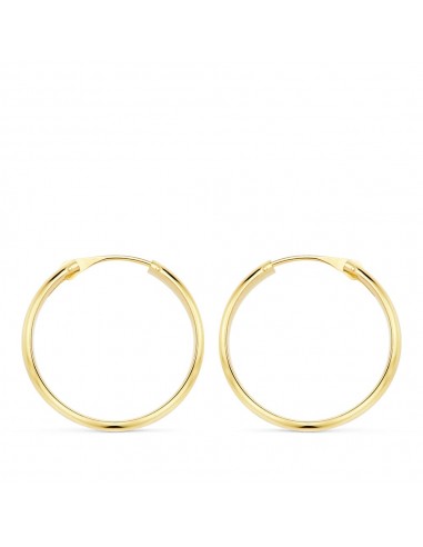 18K AROS ORO AMARILLO MEDIA CAÑA LIGEROS 20X3 MM