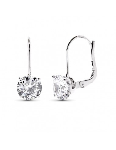 18K PENDIENTES ORO BLANCO CIRCONITA 20X8 MM CIERRE GANCHO