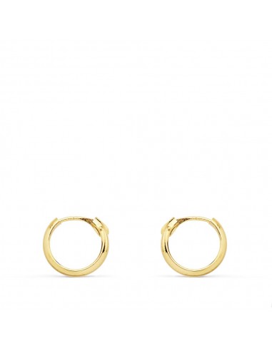 18K AROS HUECOS ORO AMARILLO MEDIA CAÑA LIGEROS. 10X2 MM