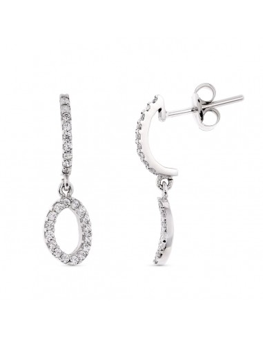 18K PENDIENTES ORO BLANCO. 19 X 5 MM CIERRE PRESION