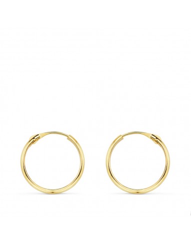 18K AROS ORO AMARILLO MEDIA CAÑA LISOS LIGEROS. 16X2 MM