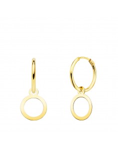 18K AROS ORO AMARILLO TUBO CON CIRCULO 10 MM ARO 12X1.5 MM