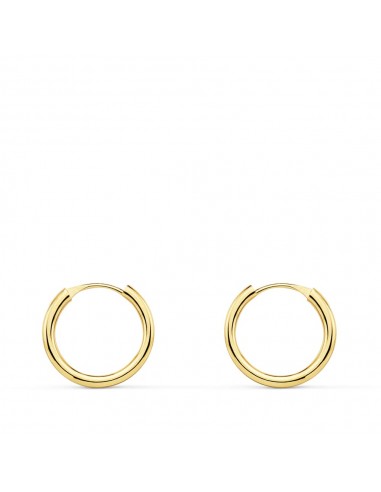 18K AROS ORO AMARILLO REDONDOS LISOS LIGEROS 12X1.50 MM