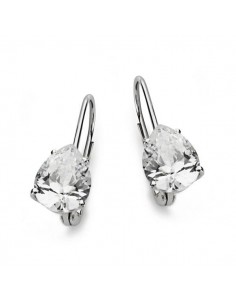 18K PENDIENTES CIRCONITA PERA ORO BLANCO 21X8 MM CIERRE GANCHO
