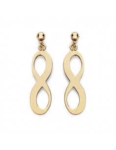 18K PENDIENTES INFINITO PRESION ORO AMARILLO 20X6 MM CIERRE PRESION