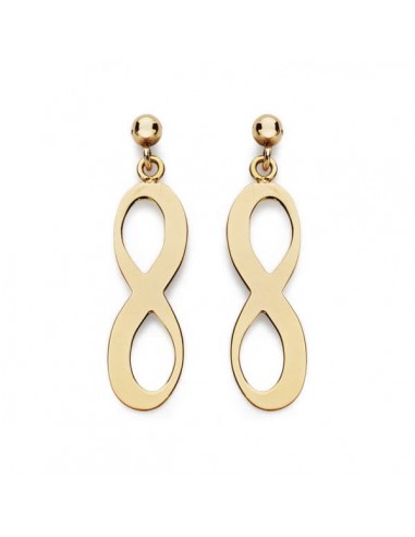 18K PENDIENTES INFINITO PRESION ORO AMARILLO 20X6 MM CIERRE PRESION