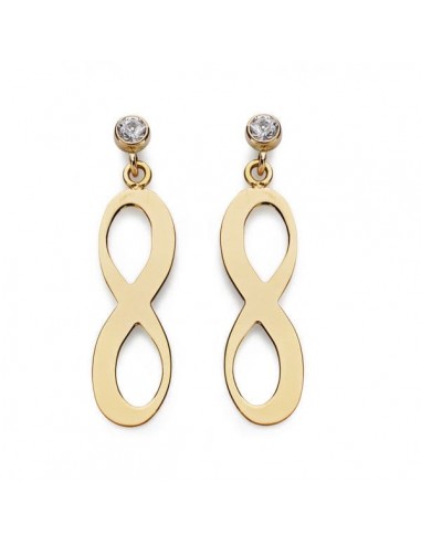 18K PENDIENTES INFINITY ORO AMARILLO 20X6 MM CIERRE PRESION