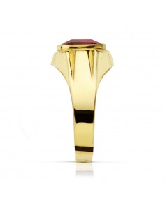 18K SELLO ORO AMARILO PIEDRA OVAL RUBI SPINEL 10 X 8 MM. 2