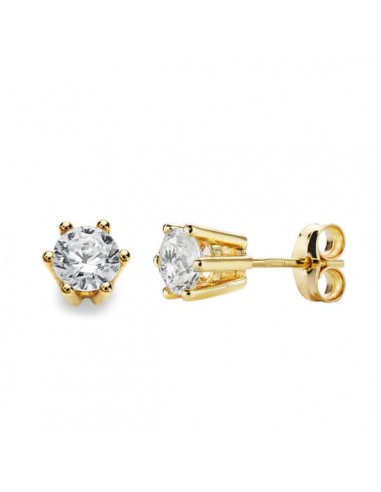 18K PENDIENTES GARRAS ORO AMARILLO 5.5X5.5 MM CIERRE PRESION