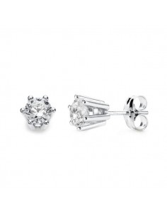 18K PENDIENTES GARRAS ORO BLANCO 5.5X5.5 MM CIERRE PRESION
