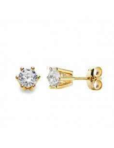 18K PENDIENTES GARRAS ORO AMARILLO 6X6 MM CIERRE PRESION