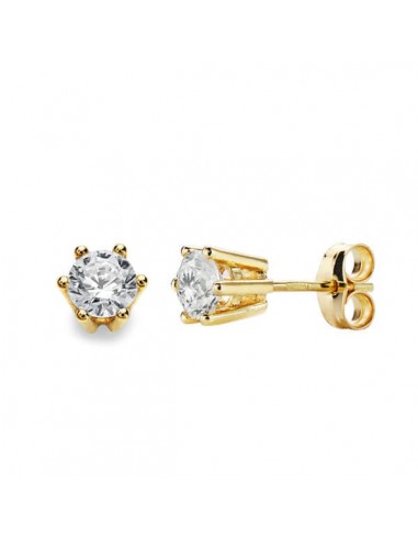 18K PENDIENTES GARRAS ORO AMARILLO 6X6 MM CIERRE PRESION