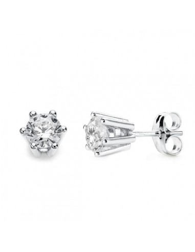 18K PENDIENTES GARRAS ORO BLANCO 6.5X6.5 MM CIERRE PRESION
