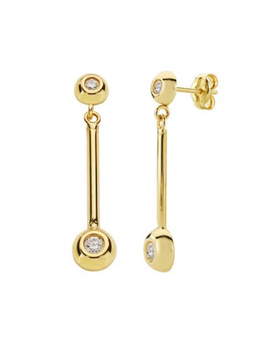 18K PENDIENTES CHATONESORO AMARILLO 30X6 MM CIERRE PRESION