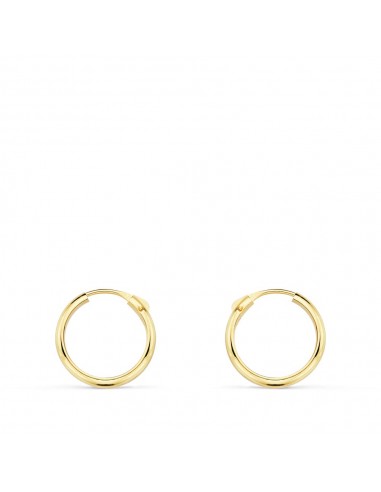 18K AROS ORO AMARILLO MEDIA CAÑA LISOS LIGEROS. 12X2 MM