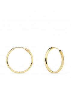 18K AROS ORO AMARILLO MEDIA CAÑA LISOS LIGEROS 18X2 MM
