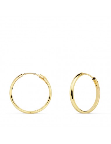 18K AROS ORO AMARILLO MEDIA CAÑA LISOS LIGEROS 18X2 MM