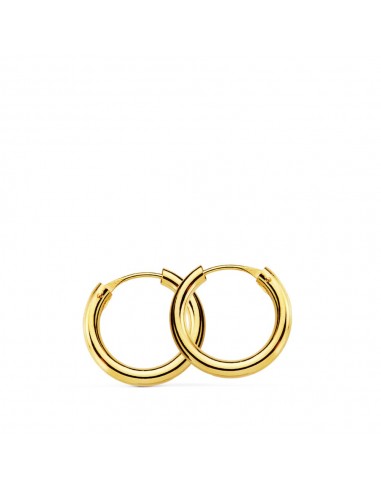 18K AROS ORO AMARILLO REDONDOS LISOS LIGEROS 14X2 MM