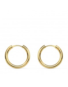 18K AROS ORO AMARILLO REDONDOS LISOS LIGEROS 16X2 MM