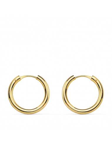 18K AROS ORO AMARILLO REDONDOS LISOS LIGEROS 16X2 MM