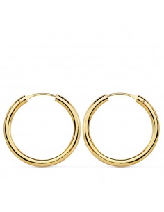 18K AROS ORO AMARILLO REDONDOS LISOS LIGEROS 20X2 MM