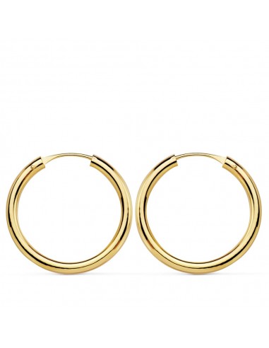 18K AROS ORO AMARILLO REDONDOS LISOS LIGEROS 20X2 MM