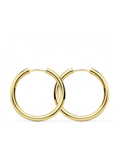 18K AROS ORO AMARILLO REDONDOS LISOS LIGEROS 24X2.5 MM