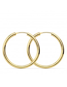 18K AROS ORO AMARILLO REDONDOS LISOS LIGEROS 30X2.5 MM
