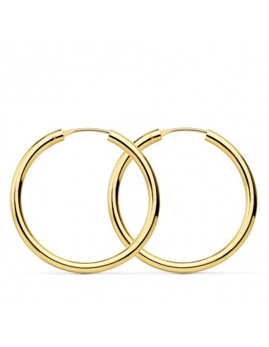 18K AROS ORO AMARILLO REDONDOS LISOS LIGEROS 30X2.5 MM