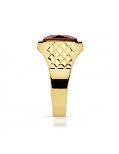 18K SELLO ORO AMARILLO CADETE  PIEDRA 9X7MM. RUBI SPINEL TALLADO 2