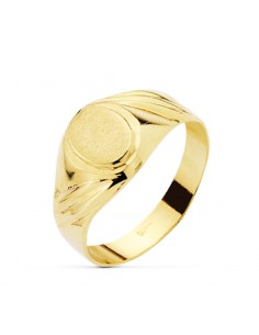 18K SELLO CADETE OVAL 7 X 6 MM. HUECO