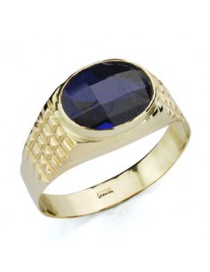 18K SELLO PIEDRA OVAL 10X8MM. ZAFIRO SPINEL