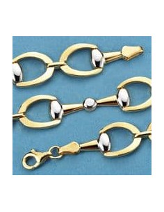 18K PULSERA BICOLOR ESTRIBOS. 8.00 GRS.