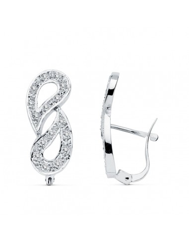 18K PENDIENTES CIRCONITA ORO BLANCO CATALAN