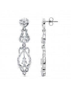 18K PENDIENTES ORO BLANCO CIRCONITA PRESION