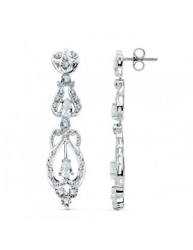 18K PENDIENTES ORO BLANCO CIRCONITA PRESION