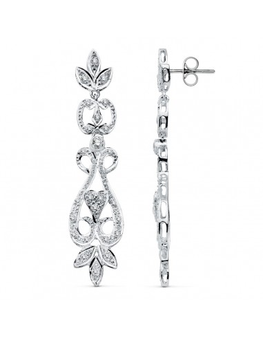 18K PENDIENTES ORO BLANCO CIRCONITA PRESION