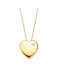 18K COLGANTE CORAZON CIRCONITA ORO AMARILLO CADENA C. AMOR