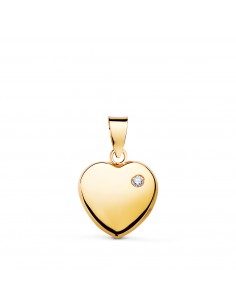 18K COLGANTE ORO AMARILLO CORAZON BRILLO CON CIRCONITA. MEDIDA: 11 X 10 MM C. AMOR