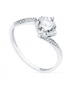 18K SOLITARIO ORO BLANCO CIRCONITA 7 MM.