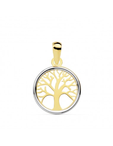 18K COLGANTE AMULETO ARBOL DE LA VIDA BICOLOR 12 MM