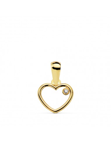 18K COLGANTE ORO AMARILLO CORAZON CIRCONITA 9X8 MM C. AMOR