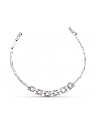 18K PULSERA ORO BLANCO CUADRADOS CIRCONITAS