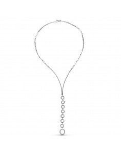 18K GARGANTILLA ORO BLANCO CIRCULOS CIRCONITAS