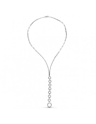 18K GARGANTILLA ORO BLANCO CIRCULOS CIRCONITAS