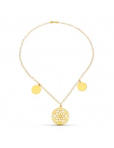 18K GARGANTILLA ORO AMARILLO CIRCULOS MATE BRILLO