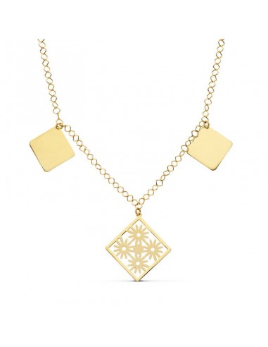18K COLLAR ORO AMARILLO ROMBOS 44CM