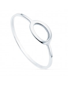 18K SORTIJA ORO BLANCO LISA MOTIVO OVAL 8 X 5 MM