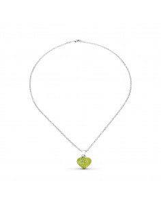 18k GARGANTILLA ORO BLANCO CORAZON CIRCONITAS